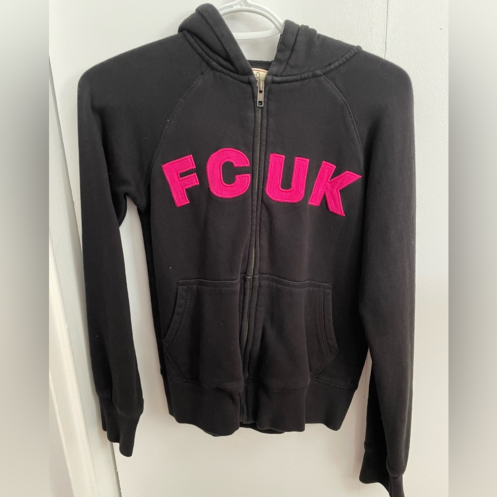 French connection, zip up hoodie, size extra small